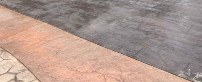 Stamped Concrete Patio and Pool House Foundation